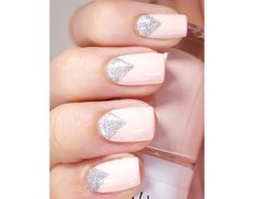 Silver Nail Designs, Unghie Nail Art, Pink Nail Designs, Silver Nails, Prom Nails, Short Hairstyle, Fancy Nails, Manicure E Pedicure