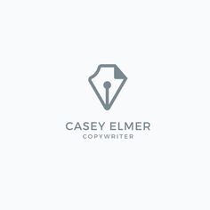 the logo for casey elmer copywriter, which is designed to look like a diamond