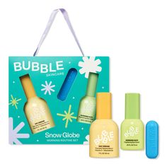 Snow Globe Morning Routine Set - Bubble | Ulta Beauty Bubble Skin Care, Fresh Lip Balm, Bubble Skincare, Winter Skin Care Routine, Winter Skincare, Brightening Eye Cream, Moringa Oil