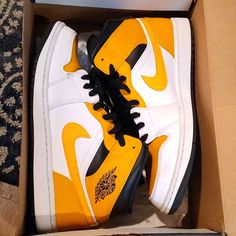 Like New Excellent Condition Box Include Jordans For Men, Jordan Shoes, Mens Shoes Sneakers, Yellow White, Air Jordans, Like New, Shoes Sneakers, Men's Shoes, Man Shop