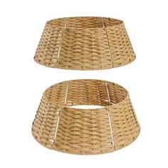 two wicker lampshades on white background with clippings for each one