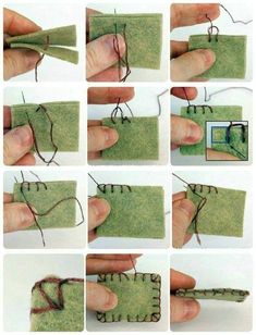 step by step instructions on how to make an ornament out of felt and yarn