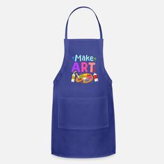 an apron with the words make art cool on it