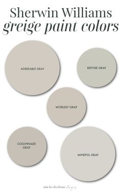 sherylin williams's grey paint colors are shown in the same color scheme