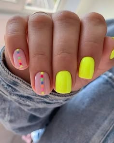 Vibrant Nails, Cute Gel Nails, Nails 2023, Neon Nails, Dipped Nails, Manicure Y Pedicure, Chic Nails, Fancy Nails, Short Acrylic Nails