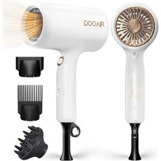 Strong Airflow Dry Fast Without Hurt Hairour Hair Dryer Engine Speed Is 20,000 Rpm, Airflow Is 3.2m/Min, Air Volume Is Up To 27.3m/S, Noise Is Only 80 Db.This Hair Dryer Has 1875w Of Power To Dry Your Hair In Just 5 Minutes. The Dc Motor Optimizes Airflow And Reduces Dispersion For Peak Performance While Locking In Moisture For Healthy, Hydrated Hair.(When Using Accessories, You Need To Press Down Hard To Prevent The Accessories From Falling Off) Negative Ion Technology For Smooth Hairthis Profe Blow Dryer With Comb, Blow Dryer Diffuser, Travel Hair Dryer, Hair Blow Dryer, Hair Gloss, Ionic Hair Dryer, Professional Hair Dryer, Travel Hairstyles, Hydrate Hair