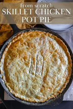 One Crust Chicken Pot Baked in a Skillet - Rocky Hedge Farm Skillet Pot Pie, Skillet Chicken Pot Pie, Cast Iron Skillet Recipes Dinner, Chicken And Sweet Potato, Cast Iron Skillet Cooking, Cast Iron Chicken, Weeknight Chicken, Potato Skillet, Chicken Pot Pie Recipe