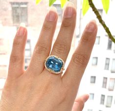 Topaz Yellow, Blue Topaz Stone, Cabochon Ring, Topaz Stone, Fine Jewelry Designers, Blue Chalcedony, London Blue Topaz, Blue Topaz Ring, London Blue