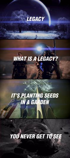 four different types of spaceships with the caption saying what is a leggy? it's planting seeds in a garden you never get to see