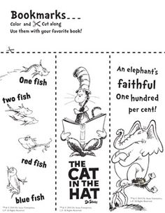 the cat in the hat worksheet with pictures and instructions for children's books