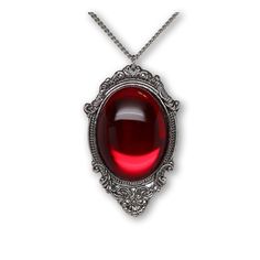 Hand crafted and made in the USA Large red cabochon Cast in high grade pewter with an anti-tarnish silver finish Pendant size 2 1/2 inches high x 1 1/2 inches wide Neck chain 20 inches Always free shipping within the continental USA Item number NK-620R Homestuck Aspects, Wizard Style, Necklace Vampire, Jewellery Photoshoot, Real Outfits, Accessories Board, Red Pendant Necklace, Vampire Jewelry, Vampire Dress