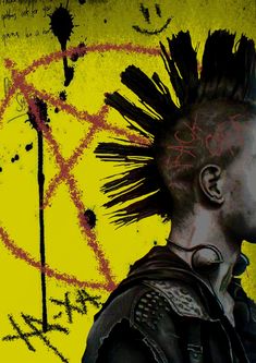 punk, anarchy, underground, punk art, art poster Punk Art, Art Art, Art Poster, Graffiti, Yellow, Wall, Red, Hair, Black