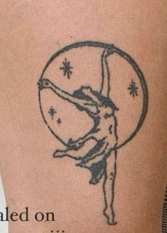 a woman with a ballerina tattoo on her leg that says, called on dancing