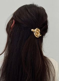 Salacia Hair Clip Gold Gold Hair Clip, Recruitment Outfits, Gold Hair Clips, Knot Design, Half Up Hair, Gold Hair, Half Up, Princess Polly, Dark Hair