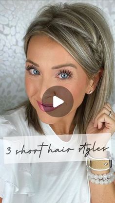 Ashley Erickson on Instagram: "Stuck in a hair rut?! Here are 3 hair styles that are sure to help 🫶🏻 All styles can be modified and done on longer hair 🤍 . . #hair #shorthair #reelhair #hairreel #thinhair #finehair #easyhair #cutehair #hairideas #hairgoals #hairlove #haircut #haircolor #layeredhair #hairvideos #hairtutorial #hairtutorials #easyhairstyles" Half Up Hair Styles Short Hair, Cute Styles For Bob Hair, Cute Ways To Style Shoulder Length Hair, Quick Hair Styles Medium Hair, Office Hair Styles For Short Hair, Things To Do With Shoulder Length Hair, Styling Shorter Hair, Short Wedding Hair Tutorial, Small Side Braid Hair Down