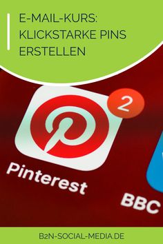 E-Mail-Kurs: Klickstarke Pins erstellen auf Pinterest-App-Icon.