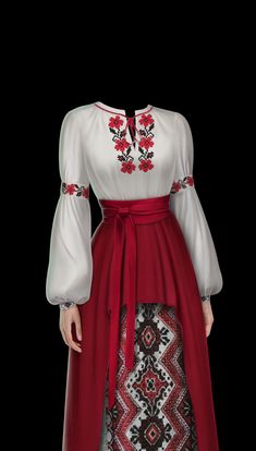 одежда #клубромантики Traditional Slavic Dress, Slavic Clothing Traditional Dresses, Folk Traditional Wear With Intricate Embroidery, Luxury Folk Dress With Geometric Embroidery, Red Folk Dress With Floral Embroidery, Design