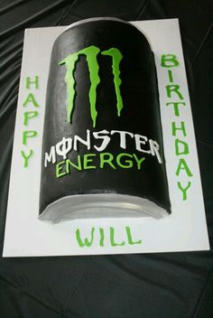 a birthday cake for a monster energy fan