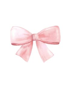 a watercolor drawing of a pink bow