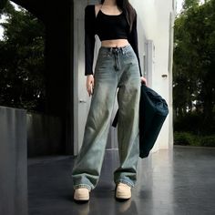 Vintage Green Washed Women's Straight-Leg Jeans - A Timeless Classic HANDMADE / HANDCRAFTED to order The vintage wash on these jeans is meticulously applied to create a soft, worn-in look, evoking the charm of well-loved, decades-old denim. This distinctive green hue, achieved through a special dyeing and washing process, gives the jeans a unique character, making each pair one-of-a-kind. The fabric is both durable and comfortable, designed to mold to your body over time, enhancing the vintage f Green Washed Jeans, Baggy Washed Y2k Jeans, Baggy Y2k Washed Jeans, Y2k Style Baggy Washed Jeans, Y2k Full-length Jeans With Five Pockets, Green Y2k Jeans For Spring, Y2k Straight Leg Denim Jeans, Y2k High Waist Washed Jeans, Green Grunge Straight Leg Bottoms