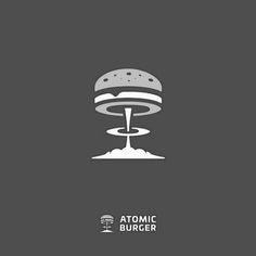 an image of a burger with the words atomic burger on it