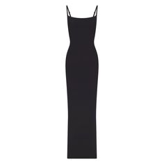 Everything you love about our signature Fits Everybody collection, now in an ultra-flattering dress. This double-lined silhouette is made to hug your body and offer a snatched, smoothed look. Fits true to size. | SKIMS Long Slip Dress | Black | Medium | Fits Everybody Slip Dress Black, Long Slip Dress, Long Slip, Dr Wardrobe, Form Fitting Dress, Bodycon Maxi Dresses, Maxi Slip Dress, Silk Slip Dress, Flattering Dresses