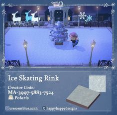 an ice skating rink is shown in this advert for the game frozen lake resort