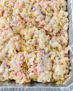 a pan filled with rice and sprinkles