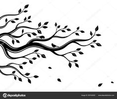 tree branches with leaves blowing in the wind on a white background royaltyvectors