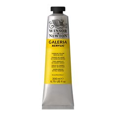 a tube of winston's yellow paint, with the words galeria acrylic on it