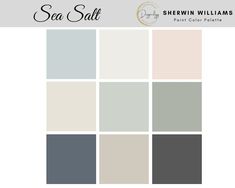 the sea salt color scheme for sherylin williams's paint palettes is shown