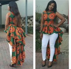 Sleeveless Fish Tail Blouse Seshoeshoe Designs, African Peplum Top, African Chic, African Blouses, African Tops, Afrikaanse Mode, Peplum Tops, Hot Top, African Inspired Fashion