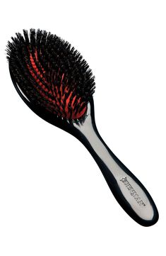 What it is: A finishing hairbrush perfect for creating smooth updos and adding gloss and shine to hair.Pro tip: Perfect your sleek ponytail by finishing with this brush. 8.62" x 2.44" x 1.54" The synthetic bristles are safe to use on hair extensions and wigs Plastic/natural boar bristles or synthetic bristles Made in the UK Hair Pro, Boar Brush, Boar Bristle Brush, Hair Brushes, Bristle Brush, Sleek Ponytail, Pro Tip, Hair Brush, Hair Extensions