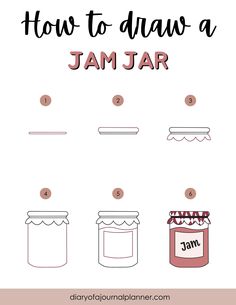 Ultimate List of Bullet Journal Doodles - 50 FREE Step-by-step Instructions Jam Jar Drawing, Glass Jar Drawing, Jar Doodle, Jam Drawing, Jar Drawing, Jar Illustration, Jam Bottle, Screen Free Kids, Easy Jam