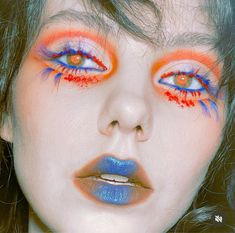 Big Eyes Makeup, Orange Makeup, Makeup Portfolio, Swag Makeup, Beautiful Eye Makeup, Models Makeup, Clown Makeup