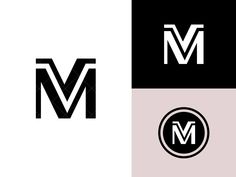 the letter m is made up of two different colors and shapes, with one black and white