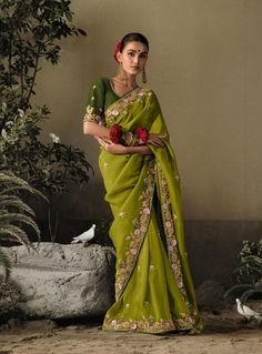 Dull Brown Silk Winter Wear Saree, Saree for USA Women, Designer Saree, Party Wear Saree, Wedding Wear Saree, Sarees, Saree Blouse, Sari. - Etsy Lehenga Gown, Green Sequins