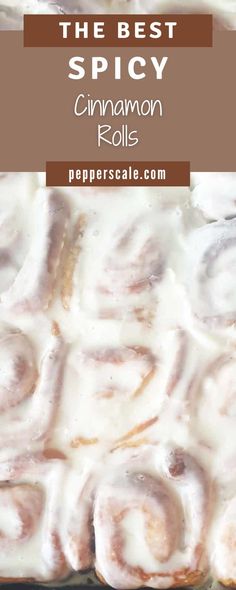 the best cinnamon roll recipe is made with cream cheese frosting and cinnamon rolls on top