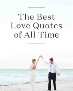 the best love quotes of all time for newly married couple on beach with ocean in background