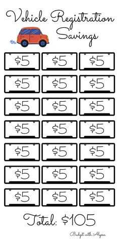 the printable vehicle registration savings sheet for cars