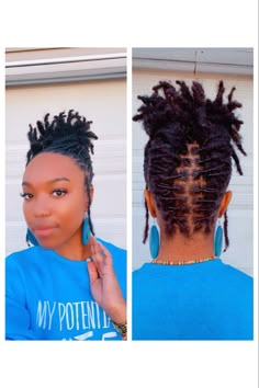 Updo Locks Hairstyle, Short Loc Mohawk Styles, Updo Dreads Black Women Locs Styles, Short Loc Styles For Women Updo, Loc Updo Styles Short, Loc Styles Medium Updo Women, Lox Styles, Loc Updos