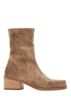 Suede leather Cassello boots by Marsèll with a slouchy design at the ankle. Zippered side closure, leather interior and sole. Composition: 100% calf leather Suede Leather Boots, Leather Cap, Leather Interior, Suede Boots, Brown Boots, Lanvin, Browning, Mens Shoes Sneakers, Flip Flop