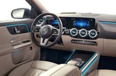 the interior of a mercedes benz vehicle