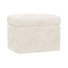 the foot stool is made out of white wool