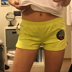 Brand New Never Worn! Size Small. Great For Sports, Cheer, And Working Out. Green Activewear For Leisure, Sporty Green Athletic Shorts For Leisure, Casual Yellow Activewear With Go-dry, Soffe Shorts, Small Shorts, Sweat Shorts, Shorts With Tights, Working Out, Short Outfits