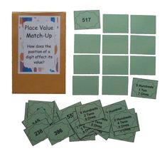 place value match - up cards with matching numbers and labels for each individual item in the package