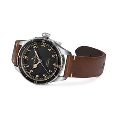 Handsome aviation-inspired automatic watch for stylish Instagrammers. Jet-black dial and brown leather strap complement any outfit while reliable automatic movement requires no batteries. 100M water resistant for daily adventures. Timeless Brown Chronograph Watch, Timeless Brown Watch With Subdials, Brown Automatic Business Watch, Brown Automatic Watch For Business, Brown Leather Watch With Analog Display, Timeless Leather Watch Accessories With Analog Display, Timeless Brown Watch With Analog Display, Timeless Everyday Watch With Analog Display, Timeless Analog Watch Accessories For Everyday Use