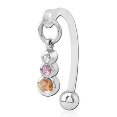 14g Bioflex Barbell w/ Neopolitan CZ Dangle VCH 14g - 5/8" long (16mm) - 4mm ball Tri-Color CZ Delicate Jewellery, Piercing Jewellery, Jewellery Shop, Delicate Jewelry, Body Piercing Jewelry, Body Jewellery, Buying Jewelry, Piercing Jewelry, Tri Color