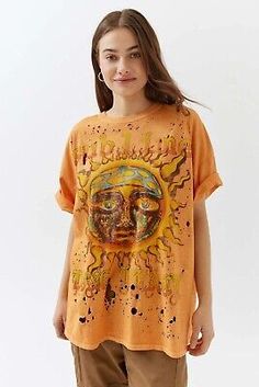 Trendy Fashion Urban Outfitters Women's X Sublime Distressed With Holes Oversized Tee T-Shirt, Women's Clothing Fits For Shopping, Urban Outfitters Tshirt, Grunge Tee, Oversized T Shirt Dress, Graphic Tee Dress, Sublime Shirt, Urban Dresses, Hippie Outfits, Tshirt Outfits