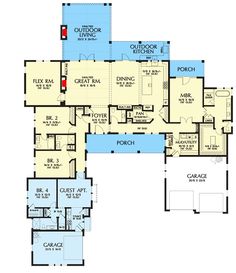 this is the first floor plan for these luxury home plans, which include two master suites and